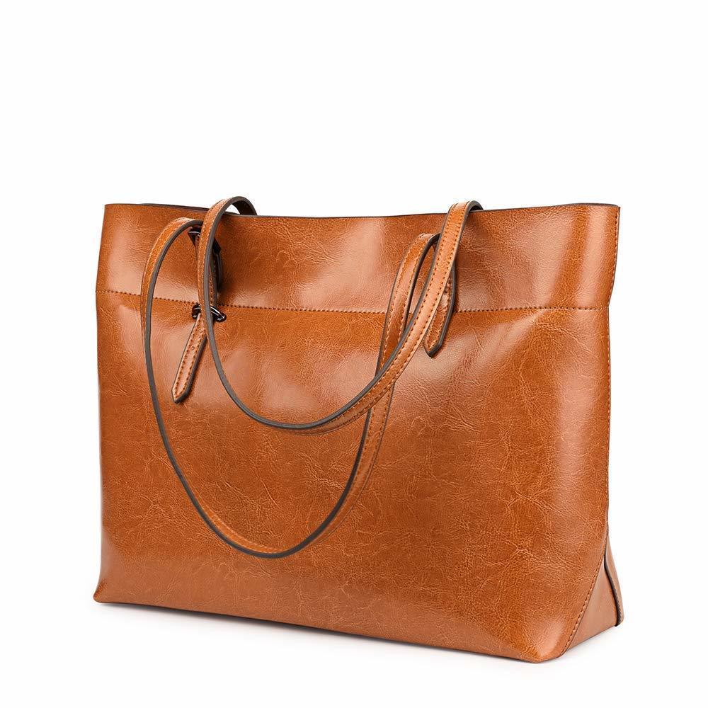 Vintage Genuine Leather Tote Shoulder Bag Satchel Handbag With Top :D